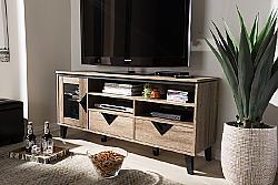 BAXTON STUDIO W-1512 CARDIFF 55 1/2 INCH MODERN AND CONTEMPORARY WOOD TV STAND - LIGHT BROWN