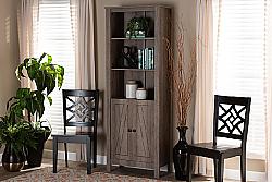 BAXTON STUDIO MH1225-OAK-BOOKCASE DEREK 27 5/8 INCH MODERN AND CONTEMPORARY TRANSITIONAL WOOD TWO DOOR BOOKCASE - NATURAL OAK