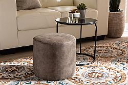 BAXTON STUDIO 180430-GREY/BLACK-2PC SET KIRA MODERN AND CONTEMPORARY TWO PIECE NESTING TABLE AND OTTOMAN SET - BLACK WITH GREY AND BROWN