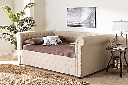 BAXTON STUDIO ASHLEY-FULL MABELLE 95 1/2 INCH MODERN AND CONTEMPORARY FABRIC UPHOLSTERED FULL SIZE DAYBED