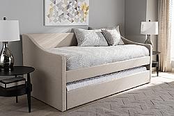 BAXTON STUDIO CF8755 BARNSTORM 42 3/4 INCH MODERN AND CONTEMPORARY FAUX LEATHER UPHOLSTERED DAYBED WITH GUEST TRUNDLE BED
