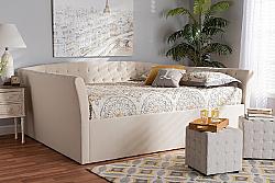 BAXTON STUDIO CF9044-B-F DELORA 88 INCH MODERN AND CONTEMPORARY FABRIC UPHOLSTERED FULL SIZE DAYBED