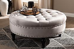 BAXTON STUDIO 531-SLATE GREY-OTTO PALFREY 35 1/4 INCH TRANSITIONAL FABRIC UPHOLSTERED BUTTON TUFTED COCKTAIL OTTOMAN - SLATE GREY