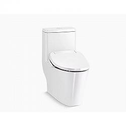 KOHLER K-23188-HC-0 REACH CURVONE-PIECE COMPACT ELONGATED DUAL-FLUSH TOILET WITH SKIRTED TRAPWAY AND HIDDEN CORD DESIGN