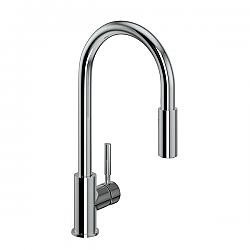 ROHL R7520 LUX 18 1/8 INCH SINGLE HOLE STAINLESS STEEL PULL-DOWN KITCHEN FAUCET WITH LEVER HANDLE