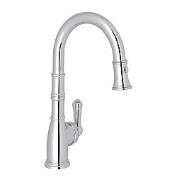ROHL U.4743-2 GEORGIAN ERA 14 INCH SINGLE HOLE PULL-DOWN BAR AND FOOD PREP FAUCET WITH METAL LEVER HANDLE
