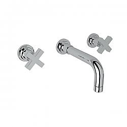 ROHL A2207XMTO-2 LOMBARDIA 2 7/8 INCH THREE HOLES WALL MOUNT WIDESPREAD BATHROOM FAUCET WITH CROSS HANDLES