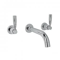 ROHL U.3321LS/TO-2 HOLBORN WALL MOUNT WIDESPREAD BATHROOM FAUCET WITH METAL LEVER HANDLE