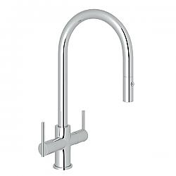 ROHL CY657L-2 PIRELLONE 16 INCH SINGLE HOLE PULLDOWN KITCHEN FAUCET WITH METAL LEVER HANDLE