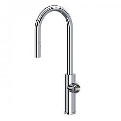 ROHL EC65D1 ECLISSI 17 3/4 INCH SINGLE HOLE PULL-DOWN BAR AND FOOD PREP KITCHEN FAUCET WITH C-SPOUT LESS HANDLE