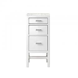 JAMES MARTIN E444-BC15-GW-3EJP ADDISON 15 INCH BASE CABINET WITH DRAWERS IN GLOSSY WHITE WITH 3 CM ETERNAL JASMINE PEARL QUARTZ TOP