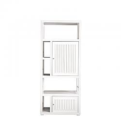 JAMES MARTIN E645-BLC30-GW ATHENS 30 INCH BOOKCASE LINEN CABINET (DOUBLE-SIDED) IN GLOSSY WHITE
