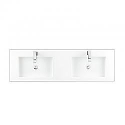 JAMES MARTIN CS-368-GW 59 INCH DOUBLE TOP IN COMPOSITE STONE AND GLOSSY WHITE FINISH