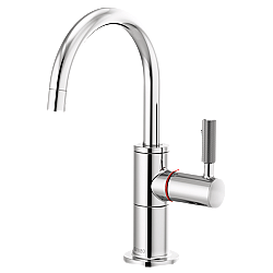 BRIZO 61343LF-H LITZE 9-1/16 INCH INSTANT HOT BEVERAGE FAUCET WITH ARC SPOUT AND KNURLED HANDLE