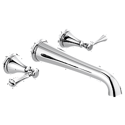 DELTA T5797-WL 3 1/8 INCH TRADITIONAL DOUBLE HANDLE WALL MOUNT ROMAN TUB FAUCET