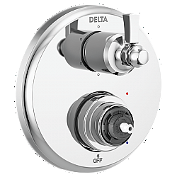DELTA T24956-LHP DORVAL 6 3/4 INCH TRADITIONAL TWO-HANDLE MONITOR 14 SERIES VALVE TRIM WITH 6 SETTING DIVERTER WITHOUT HANDLE
