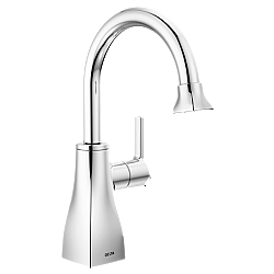 DELTA 1940-DST 9 1/2 INCH SINGLE HOLE DECK MOUNT SQUARE BEVERAGE KITCHEN FAUCET WITH DIAMOND SEAL TECHNOLOGY AND LEVER HANDLE