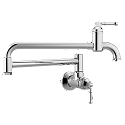 DELTA 1190LFL BRODERICK 8 1/2 INCH SINGLE HOLE WALL MOUNT POT-FILLER FAUCET WITH LEVER HANDLE
