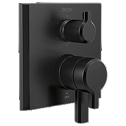 DELTA T27999-BL PIVOTAL 7 1/8 INCH PRESSURE BALANCED VALVE TRIM WITH INTEGRATED VOLUME CONTROL AND SIX FUNCTION DIVERTER