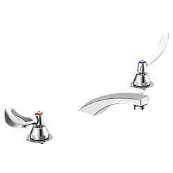 DELTA 23C354 COMMERCIAL 3 3/4 INCH THREE HOLES AND 0.5 GPM WIDESPREAD BATHROOM FAUCET WITH TWO BLADE HANDLES - CHROME