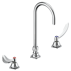 DELTA 23C674 COMMERCIAL 12 INCH THREE HOLES WIDESPREAD 1 GPM TWO BLADE HANDLES CERAMIC DISC BATHROOM FAUCET - CHROME