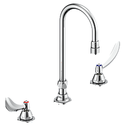DELTA 23C654 COMMERCIAL 12 INCH THREE HOLES WIDESPREAD 0.5 GPM TWO BLADE HANDLES CERAMIC DISC BATHROOM FAUCET - CHROME