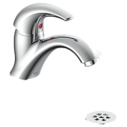 DELTA 22C901 COMMERCIAL 6 1/2 INCH SINGLE HOLE MOUNT SINGLE HANDLE 1.5 GPM BATHROOM FAUCET WITH WRENCH FLAT AERATOR AND METAL GRID STRAINER - CHROME