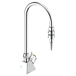 DELTA W6600-9 COMMERCIAL 14 3/4 INCH ONE HOLE MOUNT LABORATORY FAUCET WITH COLD WATER INDEX ONE HANDLE AND SERRATED NOZZLE SPOUT - CHROME