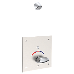 DELTA 860T177 COMMERCIAL HARDWIRE METERING ELECTRONIC SHOWER SYSTEM WITH 10 INCH CONTROL BOX PRESSURE BALANCED VALVE AND SINGLE FUNCTION SHOWER HEAD - CHROME