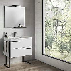 LUCENA BATH 3882 SCALA 32 INCH 2 DRAWER VANITY WITH CERAMIC SINK IN WHITE