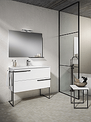 LUCENA BATH 3888 SCALA 40 INCH 2 DRAWER VANITY WITH CERAMIC SINK IN WHITE