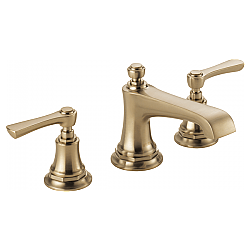 BRIZO 65360LF-GLLHP-ECO ROOK 4 3/4 INCH TWO HANDLE WIDESPREAD BATHROOM SINK FAUCET WITH ECO 1.2 GPM AND LESS HANDLES - LUXE GOLD