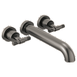 BRIZO T70435-SLLHP LITZE 8 INCH TWO HANDLE WALL MOUNT TUB FILLER WITH LESS HANDLES - LUXE STEEL