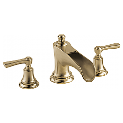 BRIZO T67361-GLLHP ROOK 7 INCH DECK MOUNTED ROMAN TUB TRIM WITH CHANNEL SPOUT AND LESS HANDLES - LUXE GOLD