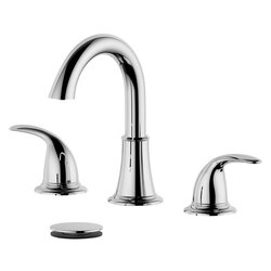 BellaTerra S8227-8-W Karmel Double Handle Widespread Bathroom Faucet with Drain Assembly WITH Overflow