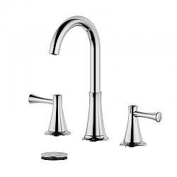 BellaTerra S8225-8-W Kassel Double Handle Widespread Bathroom Faucet with Drain Assembly WITH Overflow