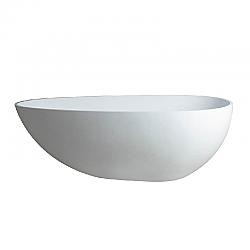 CLOVIS GOODS 20S01102-59 59 INCH SOLID SURFACE FREE STANDING OVAL SOAKER BATHTUB - MATTE WHITE