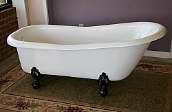 RESTORIA RS501 AMBASSADOR 60 INCH X 30 INCH FREESTANDING CLAWFOOT SOAKER BATHTUB IN WHITE
