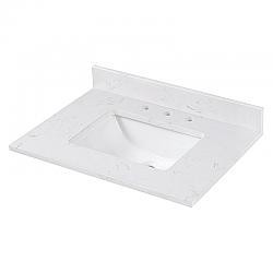 AVANITY EUT25CW-RS CALA 25  INCH  ENGINEERED STONE TOP IN WHITE WITH RECTANGULAR SINK