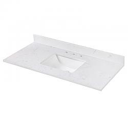 AVANITY EUT49CW-RS CALA 49  INCH  ENGINEERED STONE TOP IN WHITE WITH RECTANGULAR SINK