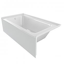 PULSE SHOWERSPAS PT-2001L-32 32 INCH ALCOVE RECTANGULAR TUB WITH LEFT DRAIN - GLOSSY WHITE ACRYLIC