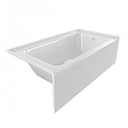 PULSE SHOWERSPAS PT-2001R-30 30 INCH ALCOVE RECTANGULAR TUB WITH RIGHT DRAIN - GLOSSY WHITE ACRYLIC