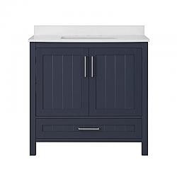 OVE DECORS 15VVA-KANS36-045FE KANSAS 36 INCH SINGLE SINK BATHROOM VANITY IN MIDNIGHT BLUE WITH CULTURE MARBLE COUNTERTOP