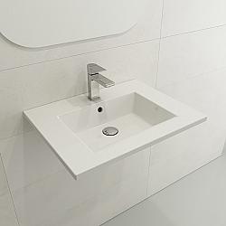 BOCCHI 1161-0126 RAVENNA 24.5 INCH WALL-MOUNTED SINK FIRECLAY 1-HOLE WITH OVERFLOW