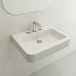 BOCCHI 1123-0127 PARMA 25.5 INCH WALL-MOUNTED SINK FIRECLAY 3-HOLE WITH OVERFLOW