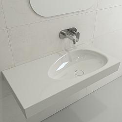 BOCCHI 1115-0125 ETNA 35.5 INCH WALL-MOUNTED SINK FIRECLAY WITH MATCHING DRAIN COVER