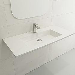 BOCCHI 1105-0126 RAVENNA 40.5 INCH WALL-MOUNTED SINK FIRECLAY 1-HOLE WITH OVERFLOW