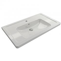 BOCCHI 1008-0126 TAORMINA 33.75 INCH WALL-MOUNTED SINK BASIN FIRECLAY 1-HOLE WITH OVERFLOW