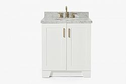 ARIEL Q031SCWOVO TAYLOR 31 INCH OVAL SINK VANITY WITH CARRARA WHITE MARBLE COUNTERTOP
