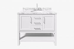 ARIEL R043SCWOVO BAYHILL 43 INCH OVAL SINK VANITY WITH CARRARA WHITE MARBLE COUNTERTOP